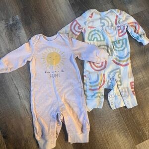 Carter's Pink and Multicolor Fun Footies